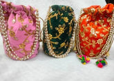 Wholesale Traditional Indian Potli, Women Handbag, Christmas Gift,  Wedding Favours, Return Gifts